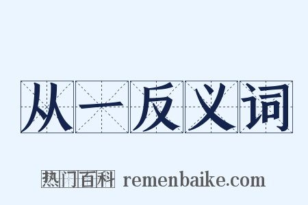 从一反义词是什么意思的图片